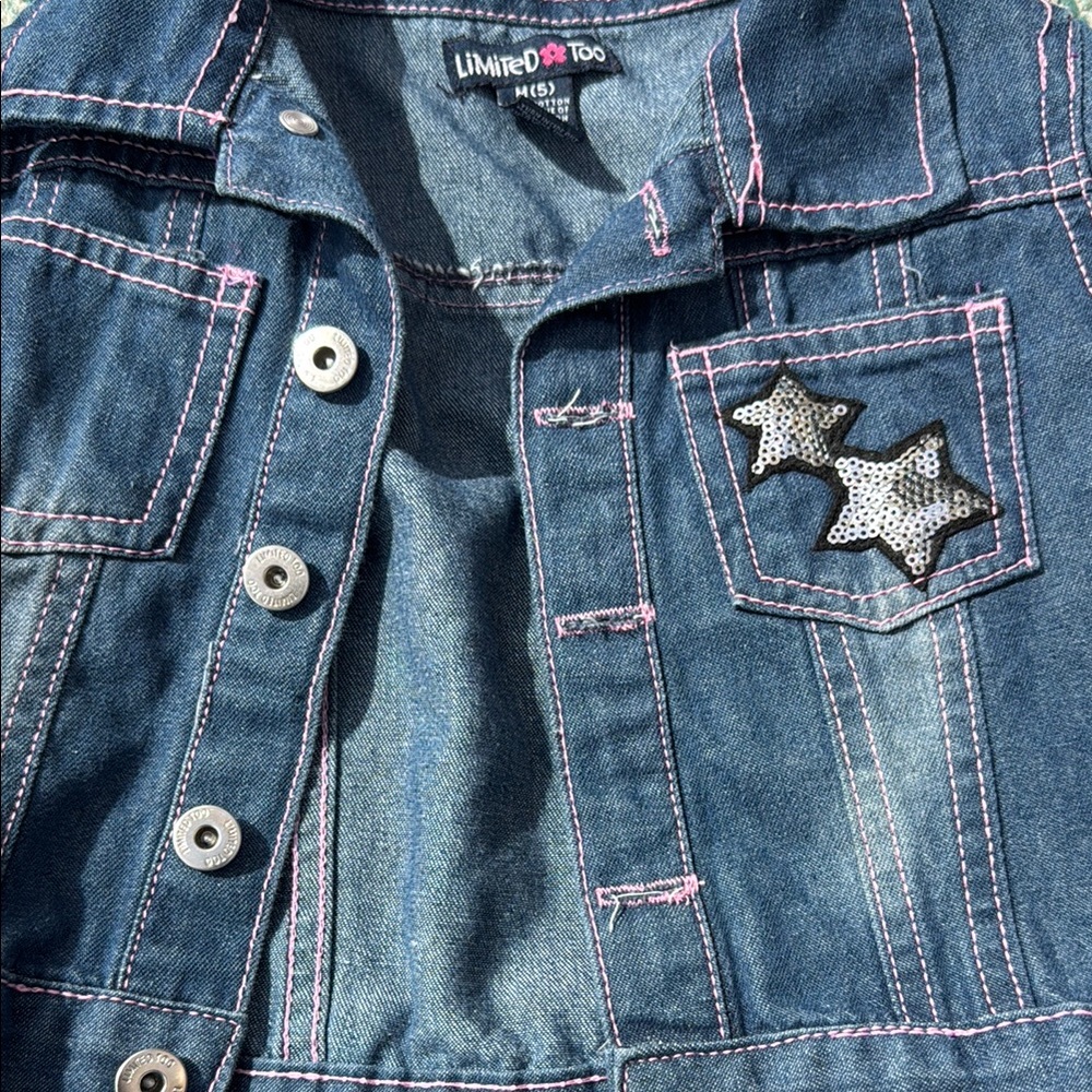 Limited Too Kids Denim Jacket with Star Accents - Blue